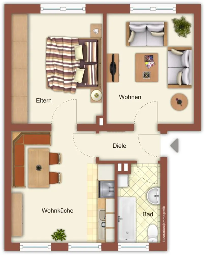 2 Zimmer Wohnung mit 49 m² in Mönchengladbach – Bild 1