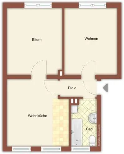 2 Zimmer Wohnung mit 49 m² in Mönchengladbach – Bild 2