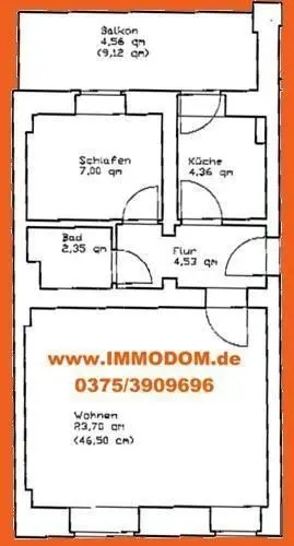 2 Zimmer Wohnung mit 47 m² in Zwickau – Bild 3