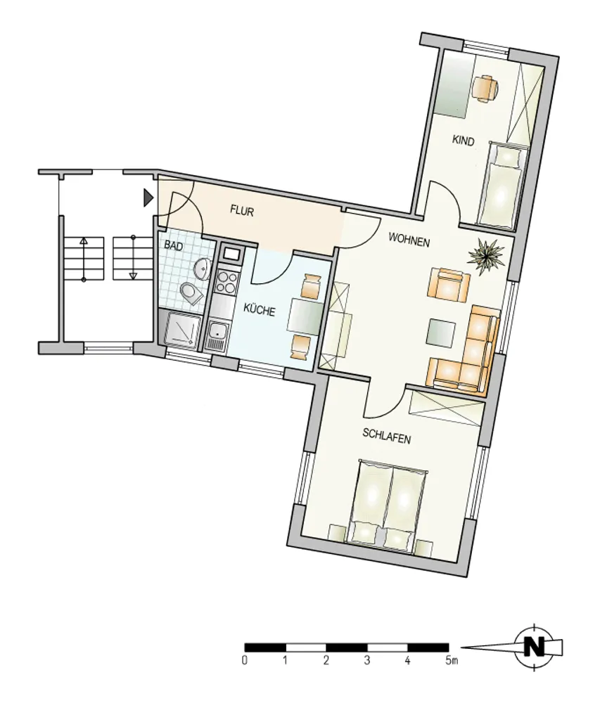 3 Zimmer Wohnung mit 58 m² in Ulm – Bild 2