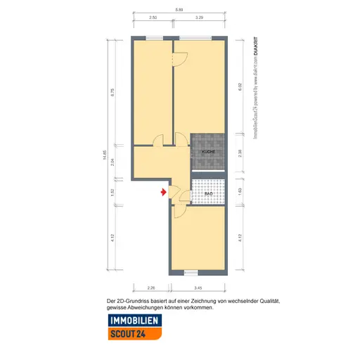 1 Zimmer Wohnung mit 22 m² in Erfurt – Bild 3