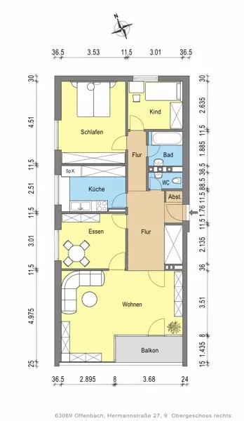4 Zimmer Wohnung mit 91 m² in Offenbach – Bild 9