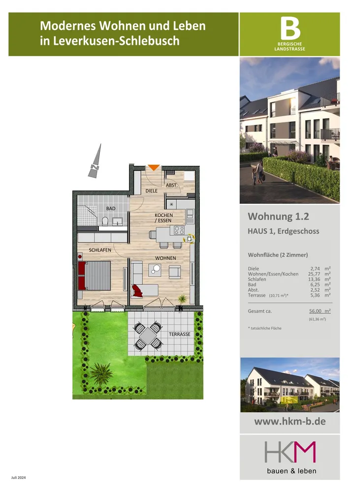 2 Zimmer Wohnung mit 56 m² in Leverkusen – Bild 2
