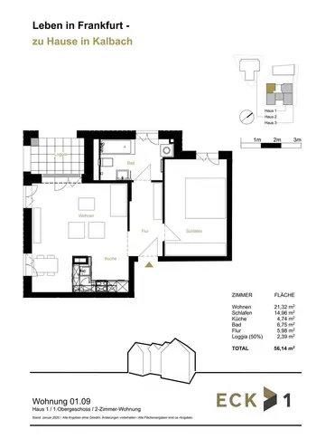 2 Zimmer Wohnung mit 56 m² in Frankfurt am Main – Bild 4
