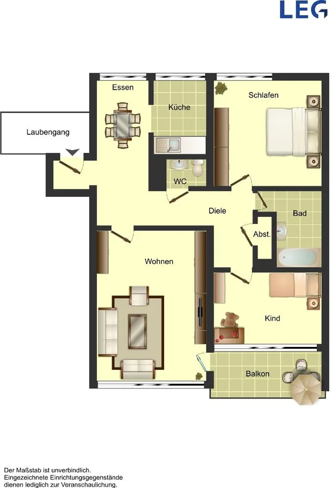 3 Zimmer Wohnung mit 78 m² in Hamm – Bild 2