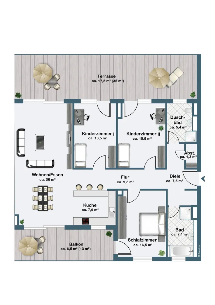 4 Zimmer Wohnung mit 140 m² in Frankfurt am Main – Bild 9
