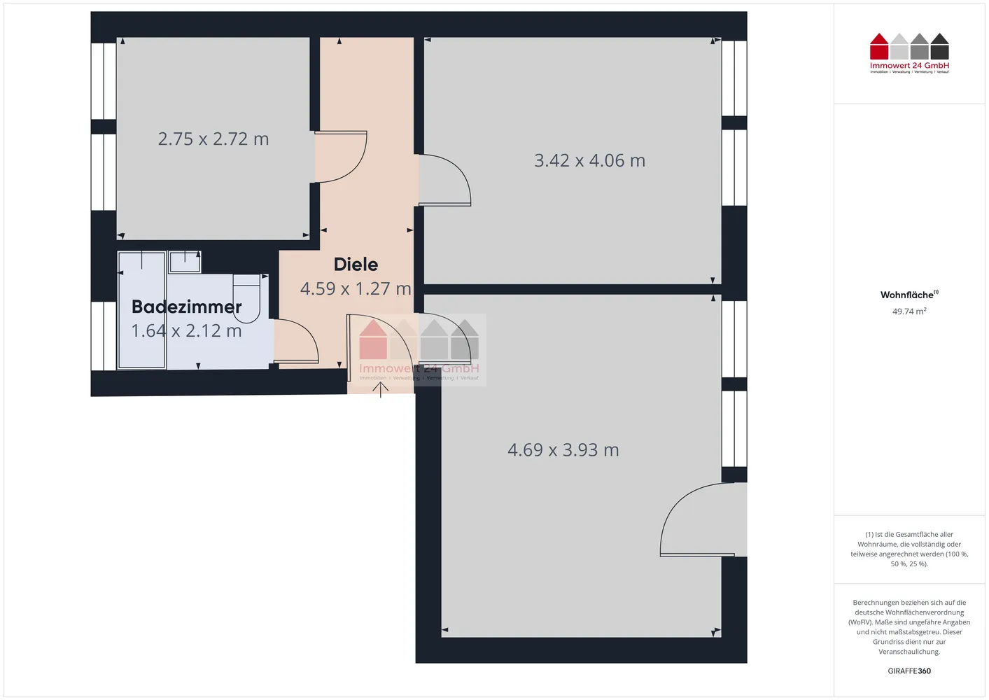 2 Zimmer Wohnung mit 53 m² in Hagen – Bild 3