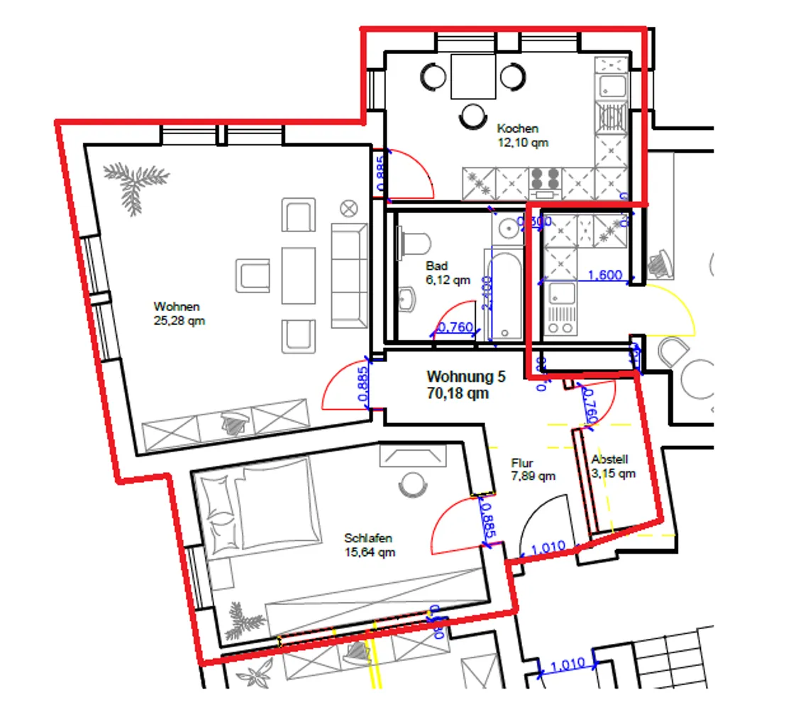 2 Zimmer Wohnung mit 70 m² in Halle (Saale) – Bild 6