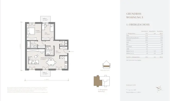 3 Zimmer Wohnung mit 97 m² in München – Bild 2