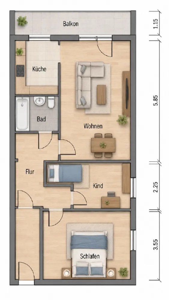 3 Zimmer Wohnung mit 63 m² in Gera – Bild 9