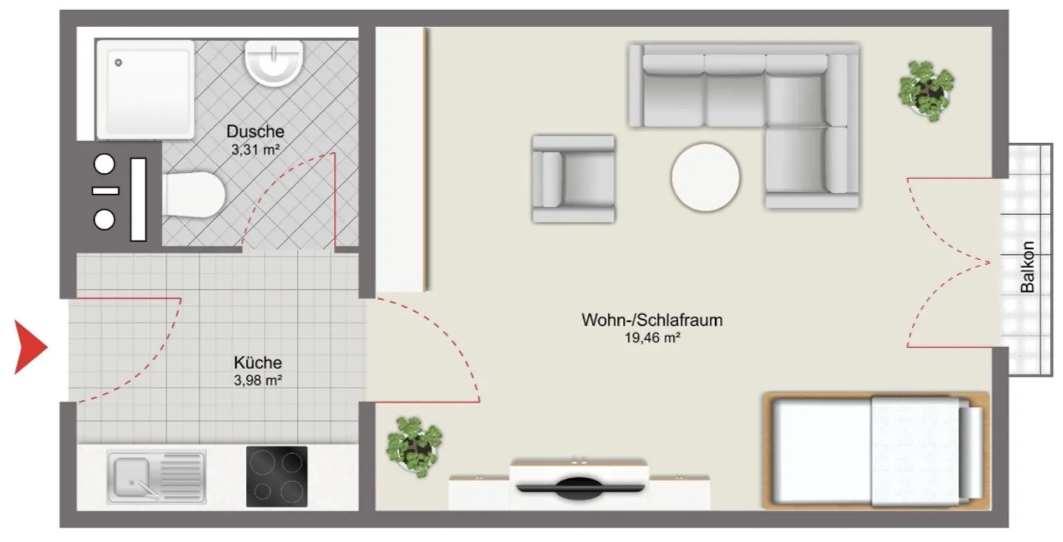 1 Zimmer Wohnung mit 27 m² in Passau – Bild 12