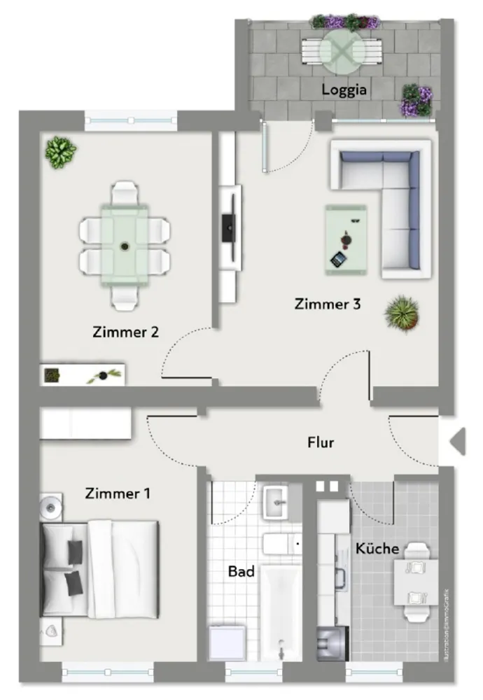 3 Zimmer Wohnung mit 64 m² in Dresden – Bild 2