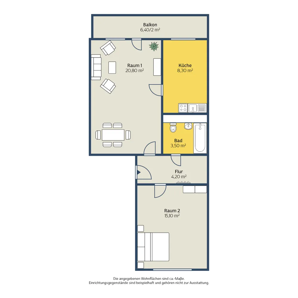 2 Zimmer Wohnung mit 56 m² in Leipzig – Bild 2