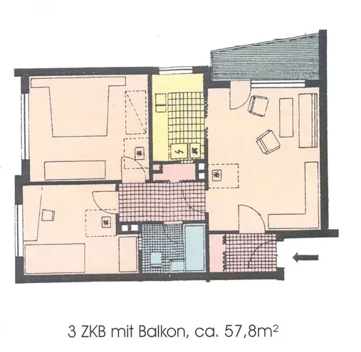 3 Zimmer Wohnung mit 59 m² in Kassel – Bild 3