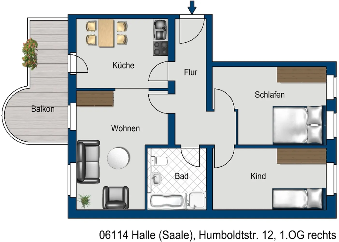 3 Zimmer Wohnung mit 87 m² in Halle (Saale) – Bild 3