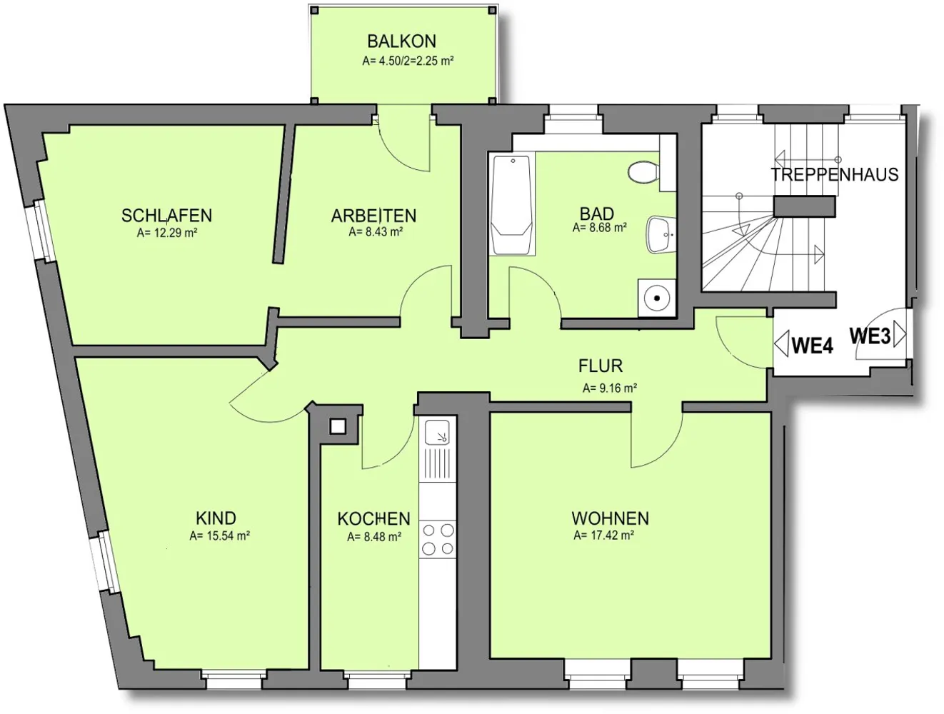 4 Zimmer Wohnung mit 81 m² in Zwickau – Bild 2
