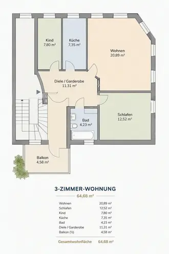 3 Zimmer Wohnung mit 65 m² in Leipzig – Bild 12