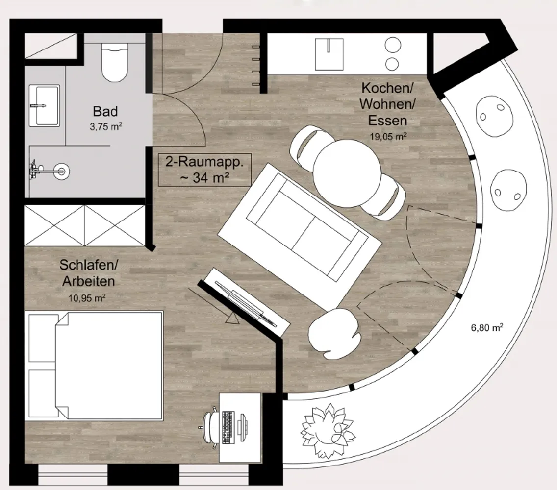 2 Zimmer Wohnung mit 35 m² in Dresden – Bild 5