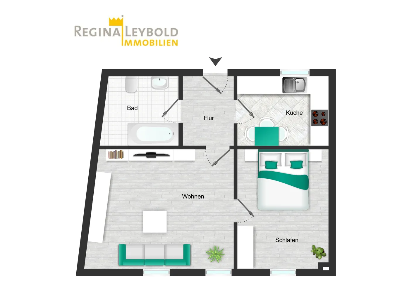 2 Zimmer Wohnung mit 51 m² in Coburg – Bild 12