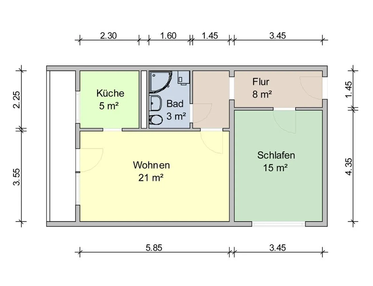 2 Zimmer Wohnung mit 55 m² in Zwickau – Bild 10