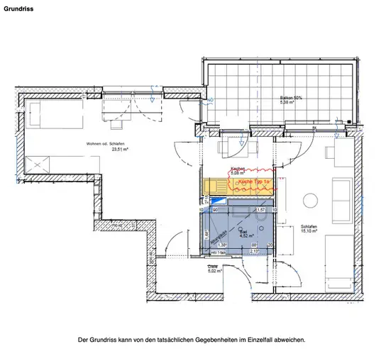 2 Zimmer Wohnung mit 60 m² in Aachen – Bild 2