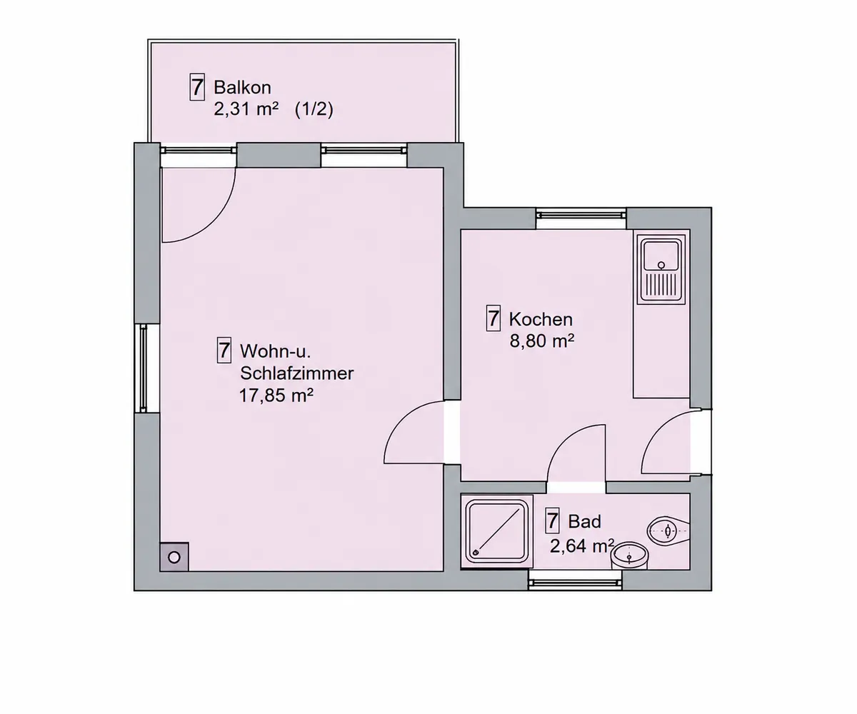1 Zimmer Wohnung mit 32 m² in Heilbronn – Bild 7