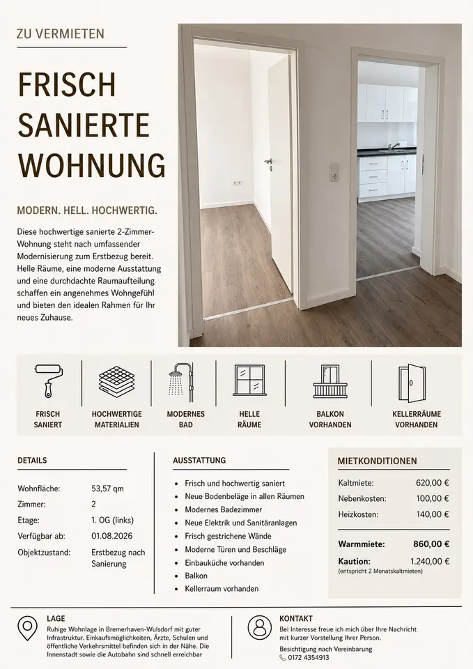 2 Zimmer Wohnung mit 72 m² in Bremerhaven – Bild 7