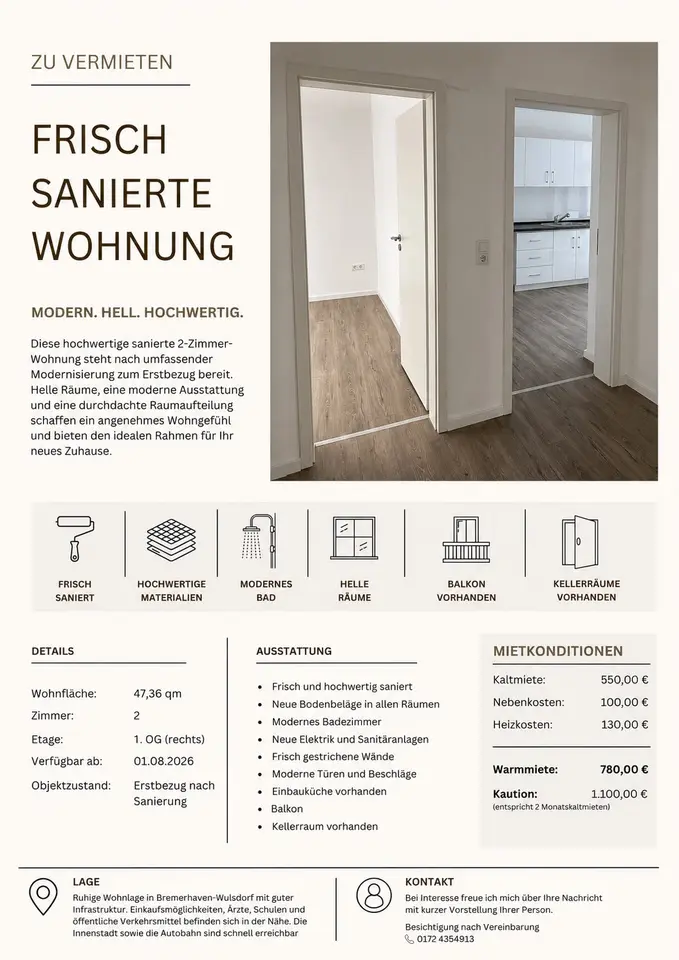 2 Zimmer Wohnung mit 72 m² in Bremerhaven – Bild 8