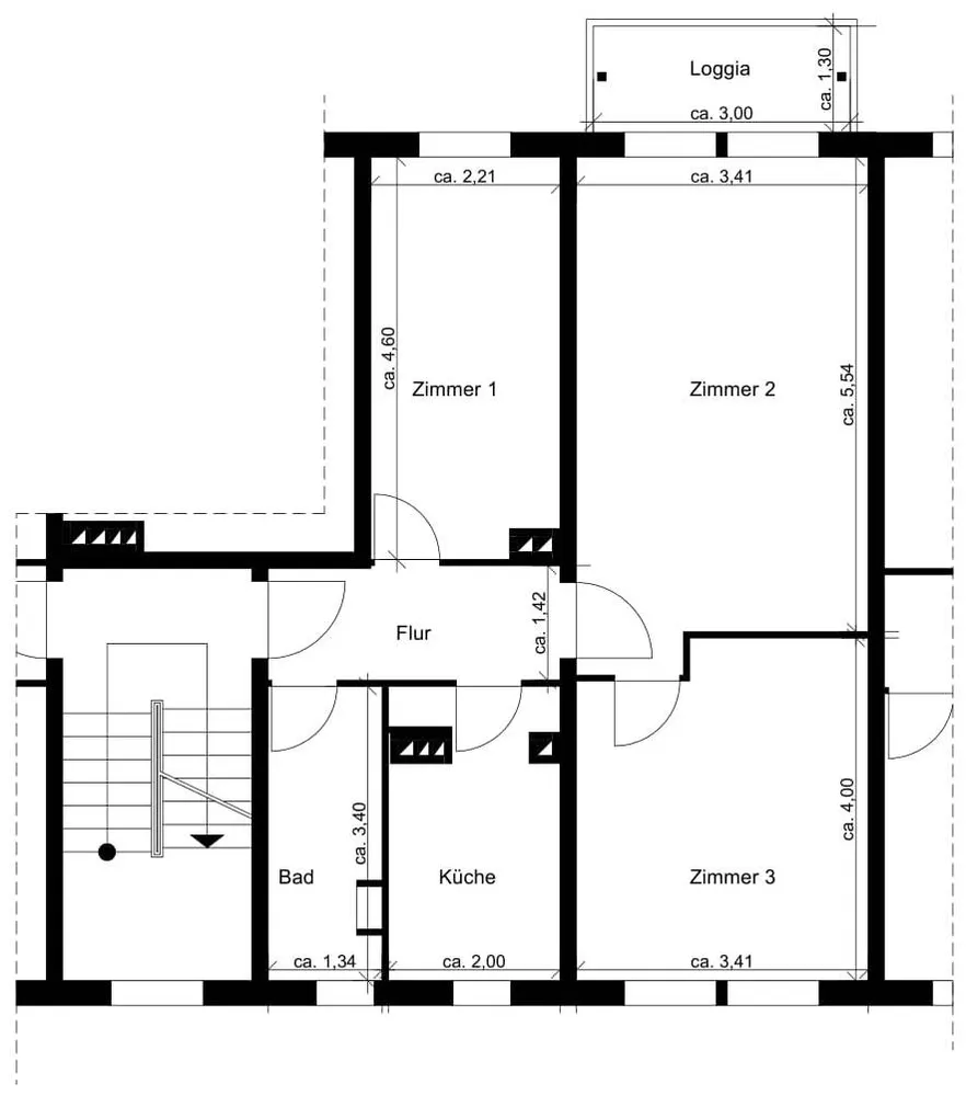 3 Zimmer Wohnung mit 59 m² in Cottbus – Bild 2