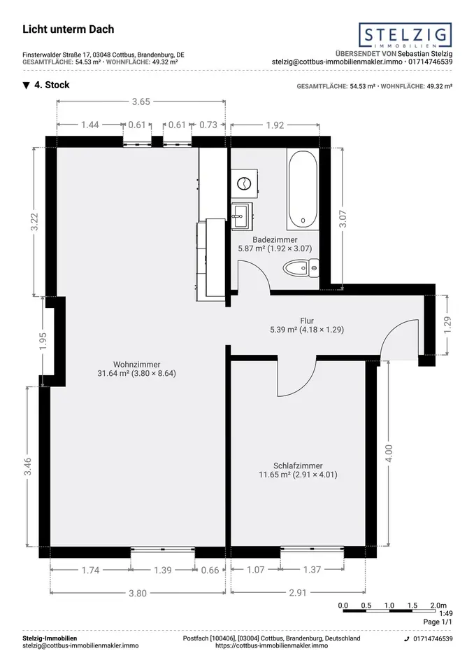 2 Zimmer Wohnung mit 49 m² in Cottbus – Bild 9