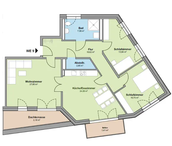 4 Zimmer Wohnung mit 112 m² in Münster – Bild 2