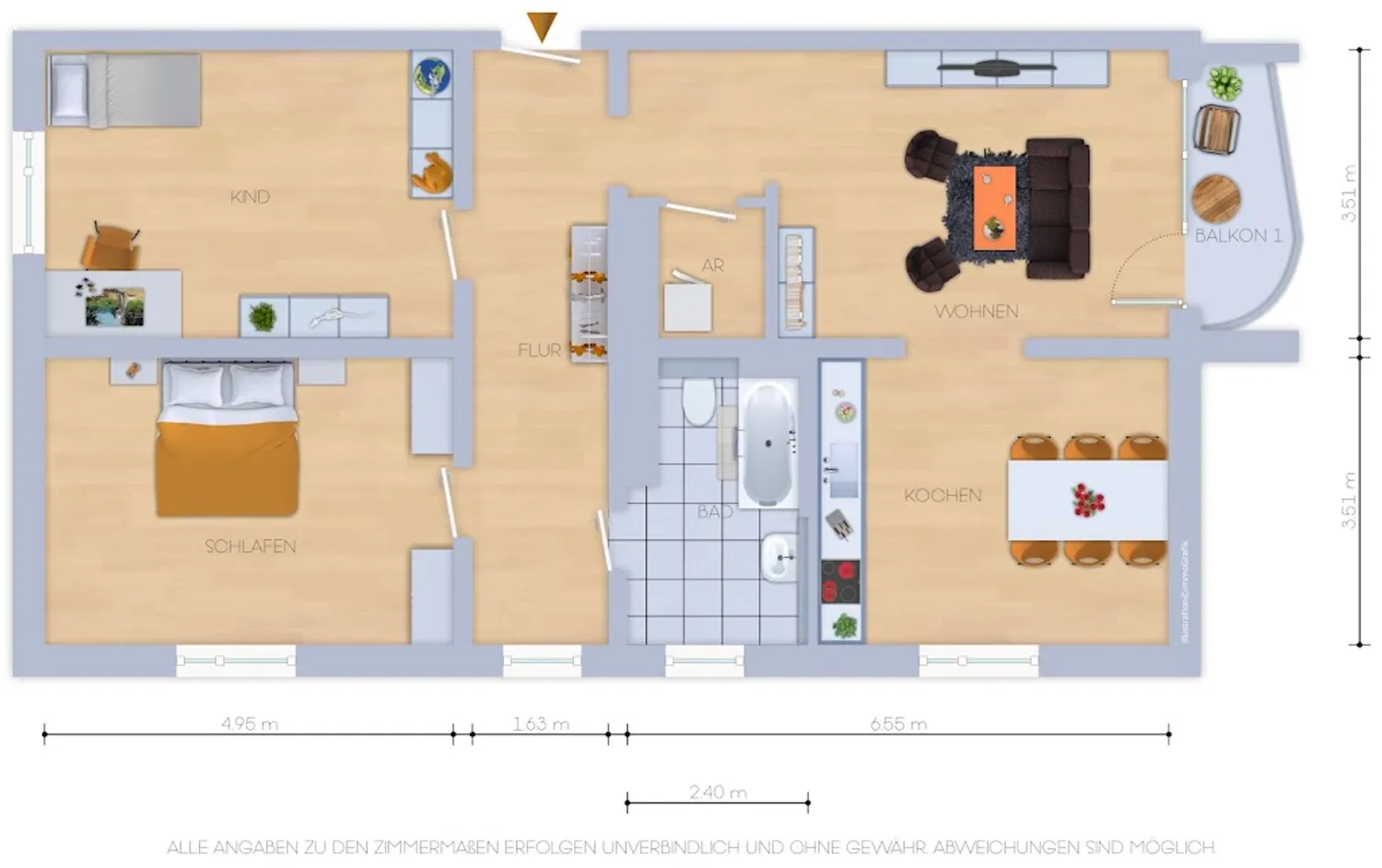 3 Zimmer Wohnung mit 87 m² in Jena – Bild 3