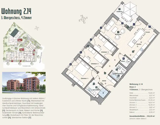 4 Zimmer Wohnung mit 102 m² in Freiburg im Breisgau – Bild 8
