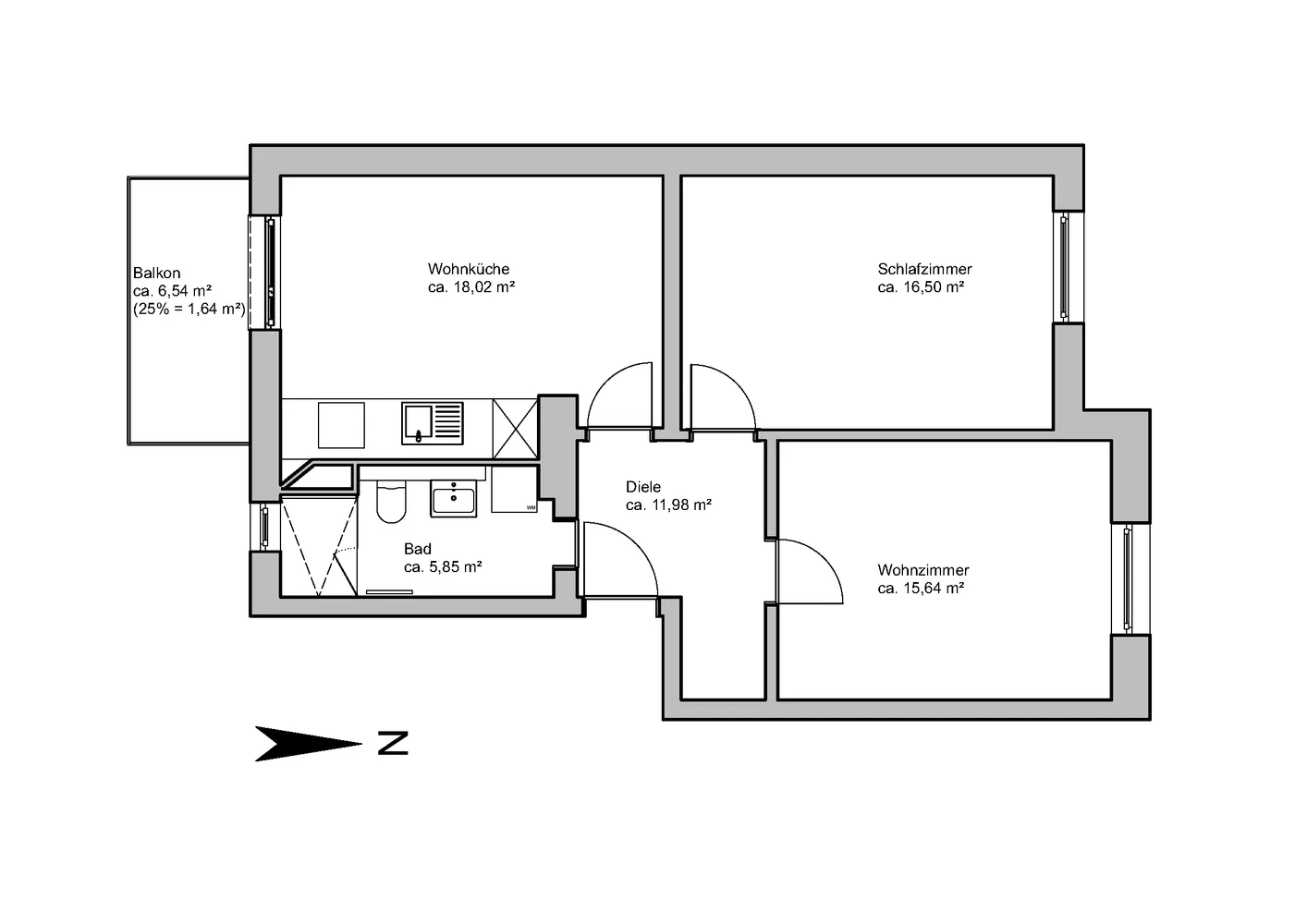 3 Zimmer Wohnung mit 70 m² in Hannover – Bild 12
