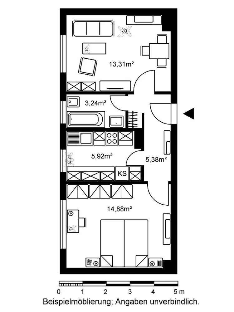 2 Zimmer Wohnung mit 43 m² in Frankfurt am Main – Bild 1