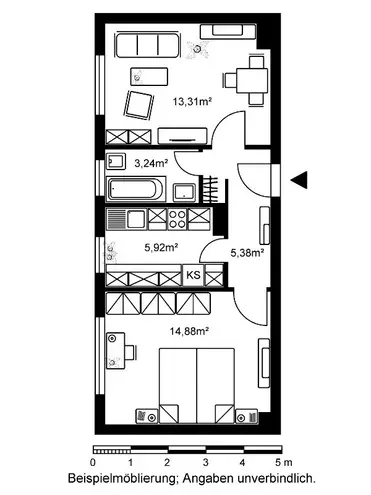 2 Zimmer Wohnung mit 43 m² in Frankfurt am Main – Bild 1