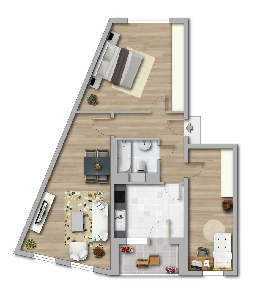 3 Zimmer Wohnung mit 77 m² in Erfurt – Bild 2