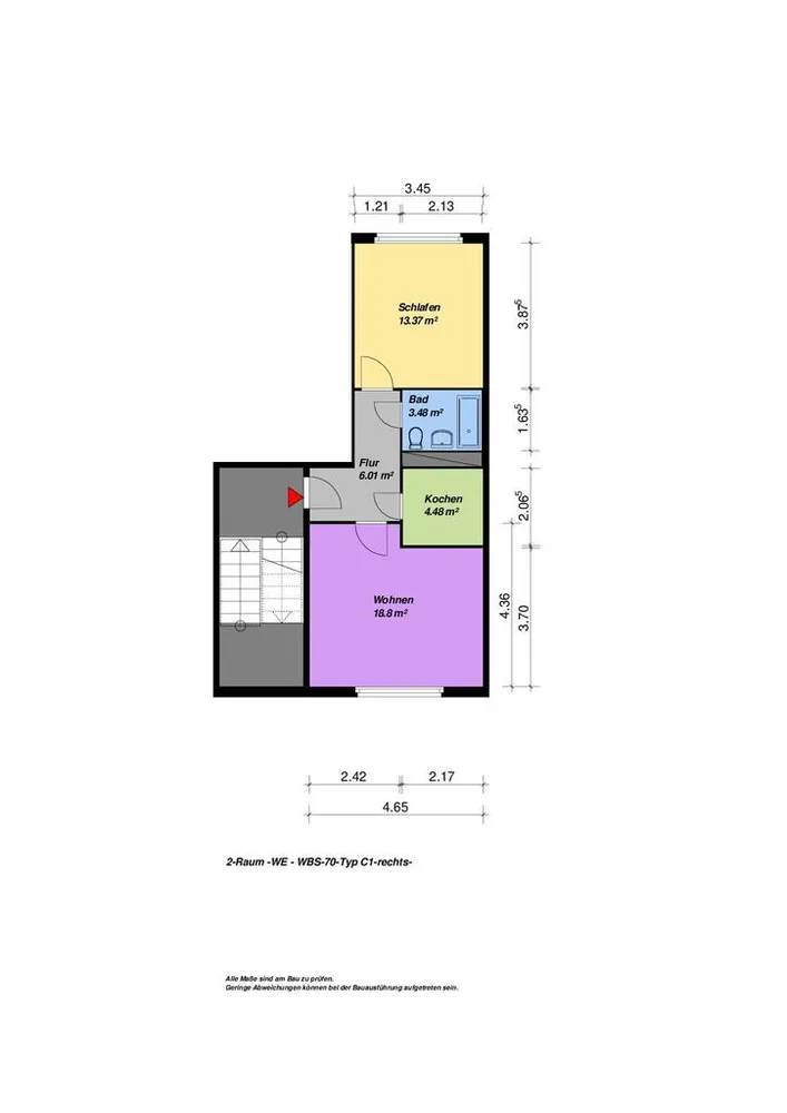 2 Zimmer Wohnung mit 46 m² in Neubrandenburg – Bild 7