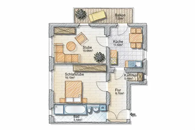 2 Zimmer Wohnung mit 62 m² in Dresden – Bild 7