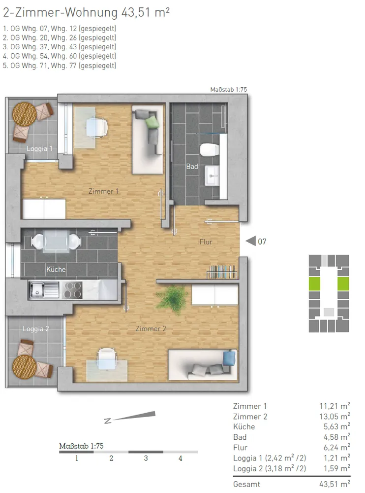 2 Zimmer Wohnung mit 44 m² in Freiburg im Breisgau – Bild 9
