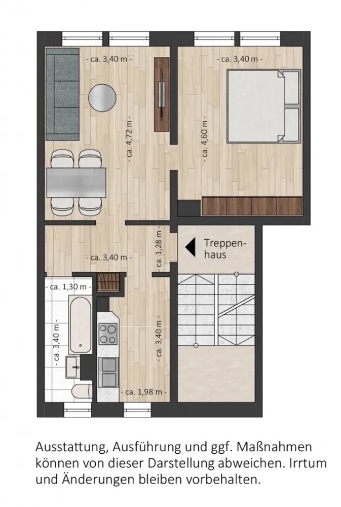 2 Zimmer Wohnung mit 48 m² in Dessau-Roßlau – Bild 2