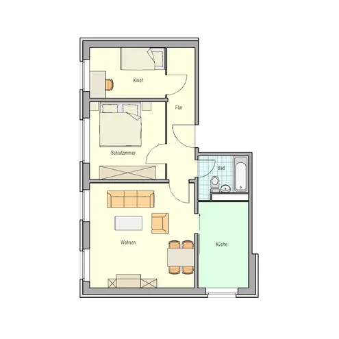 3 Zimmer Wohnung mit 61 m² in Rostock – Bild 3