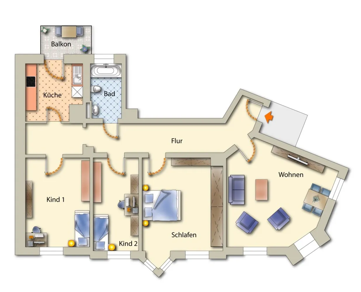 4 Zimmer Wohnung mit 95 m² in Freiberg – Bild 3