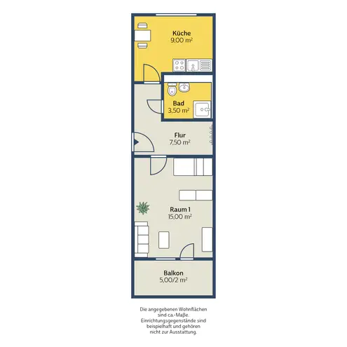 1 Zimmer Wohnung mit 38 m² in Leipzig – Bild 2