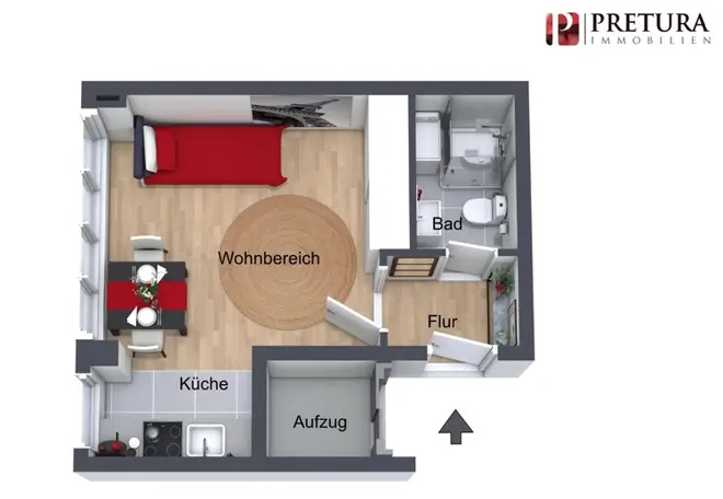 1 Zimmer Wohnung mit 23 m² in Mannheim – Bild 3