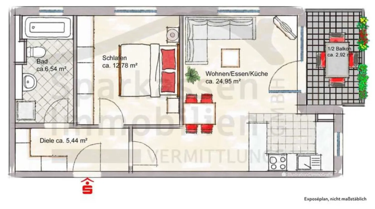 2 Zimmer Wohnung mit 53 m² in München – Bild 1