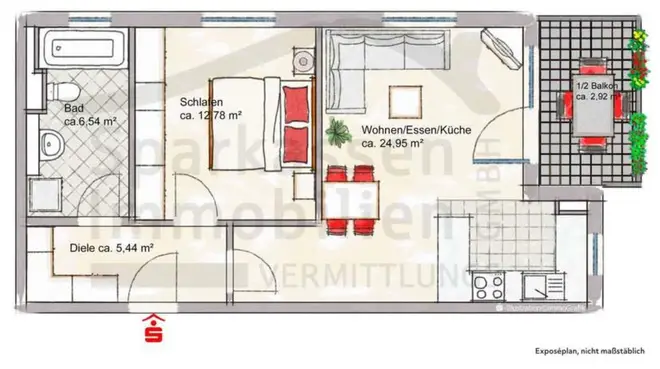 2 Zimmer Wohnung mit 53 m² in München – Bild 1