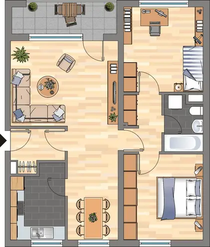 3 Zimmer Wohnung mit 76 m² in Braunschweig – Bild 2