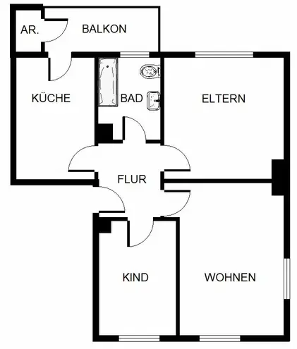 3 Zimmer Wohnung mit 67 m² in Neuss – Bild 2
