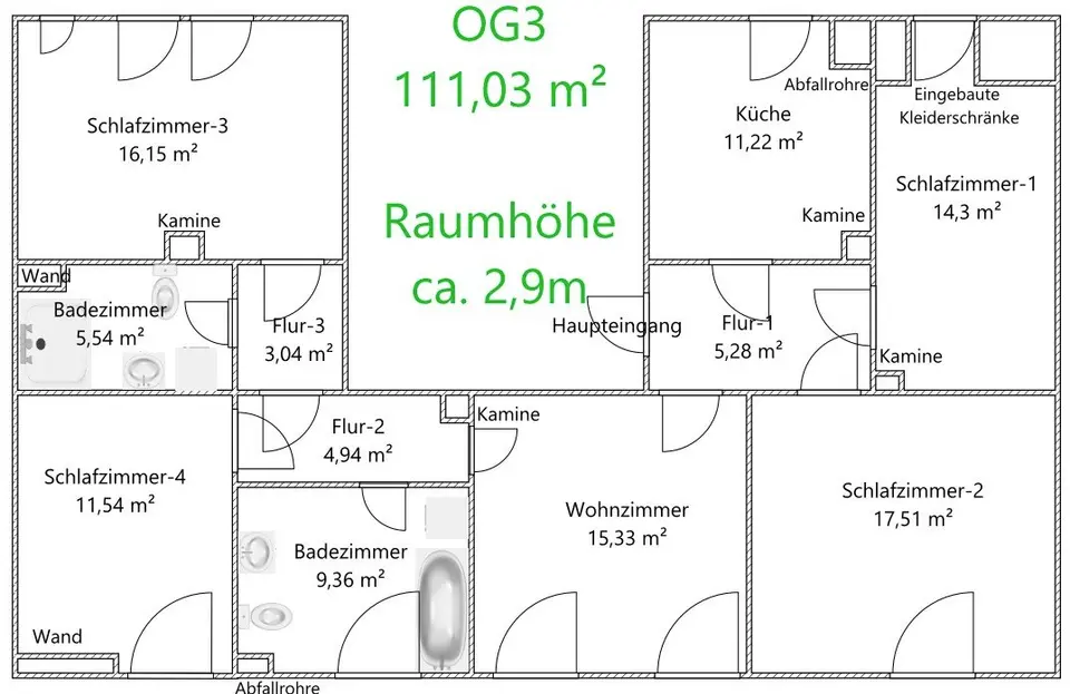 5 Zimmer Wohnung mit 111 m² in Freiberg – Bild 5